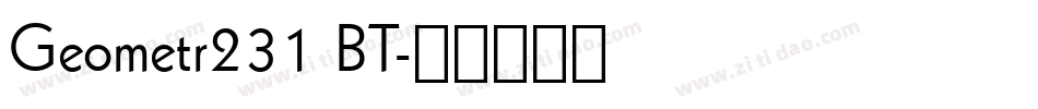 Geometr231 BT字体转换